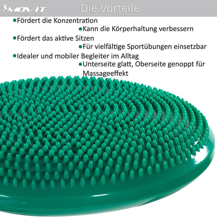 Perna de echilibru si masaj cu pompa, MOVIT®, 38 cm, portocaliu