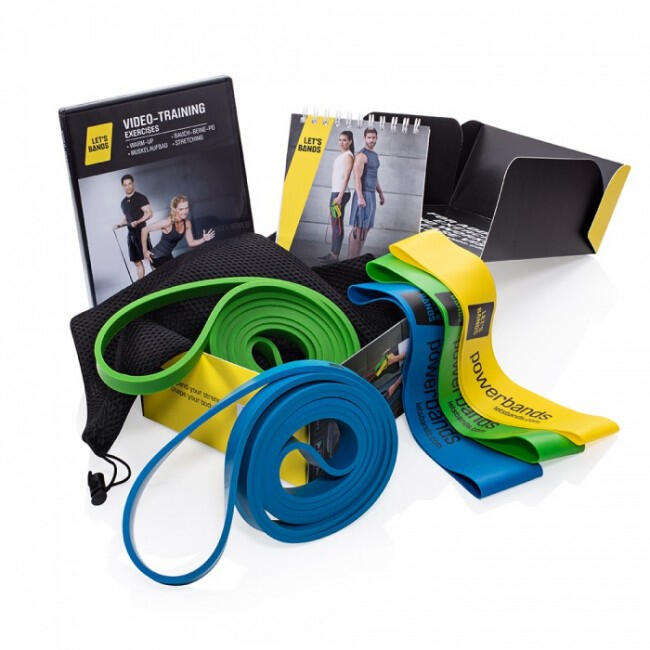 Bandes élastiques LET'S BANDS Set Pro 3 résistances latex bleu/jaune/vert 2/4