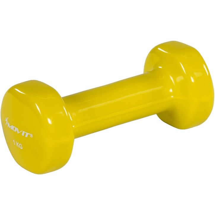 Juego de mancuernas de vinilo de 1 kg en amarillo de MOVIT 2/6