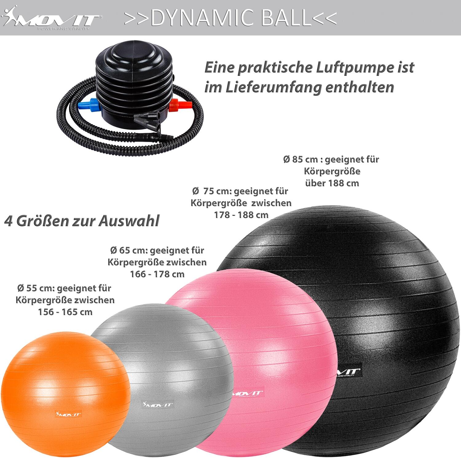 Pelota de Gimnasio Antiexplosión 55-85 cm - Postura y Espalda | MOVIT 3/5