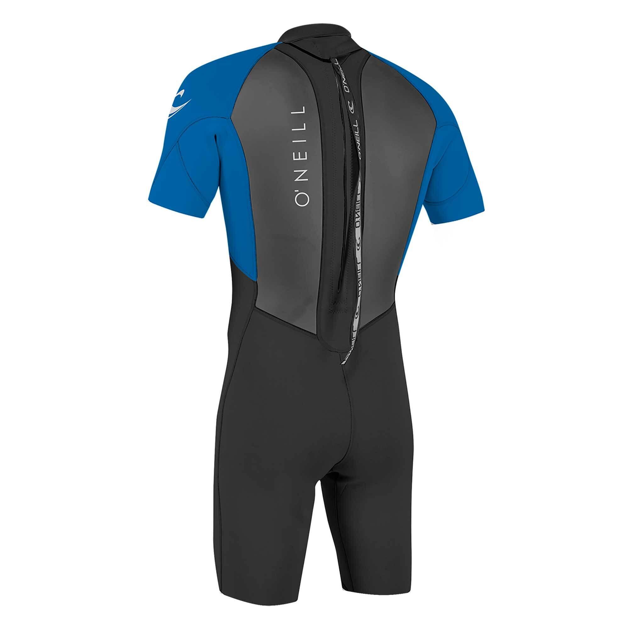 O'Neill Hombres Reactor II 2mm Back Zip Shorty Neopreno - Black / Ocean 4/4