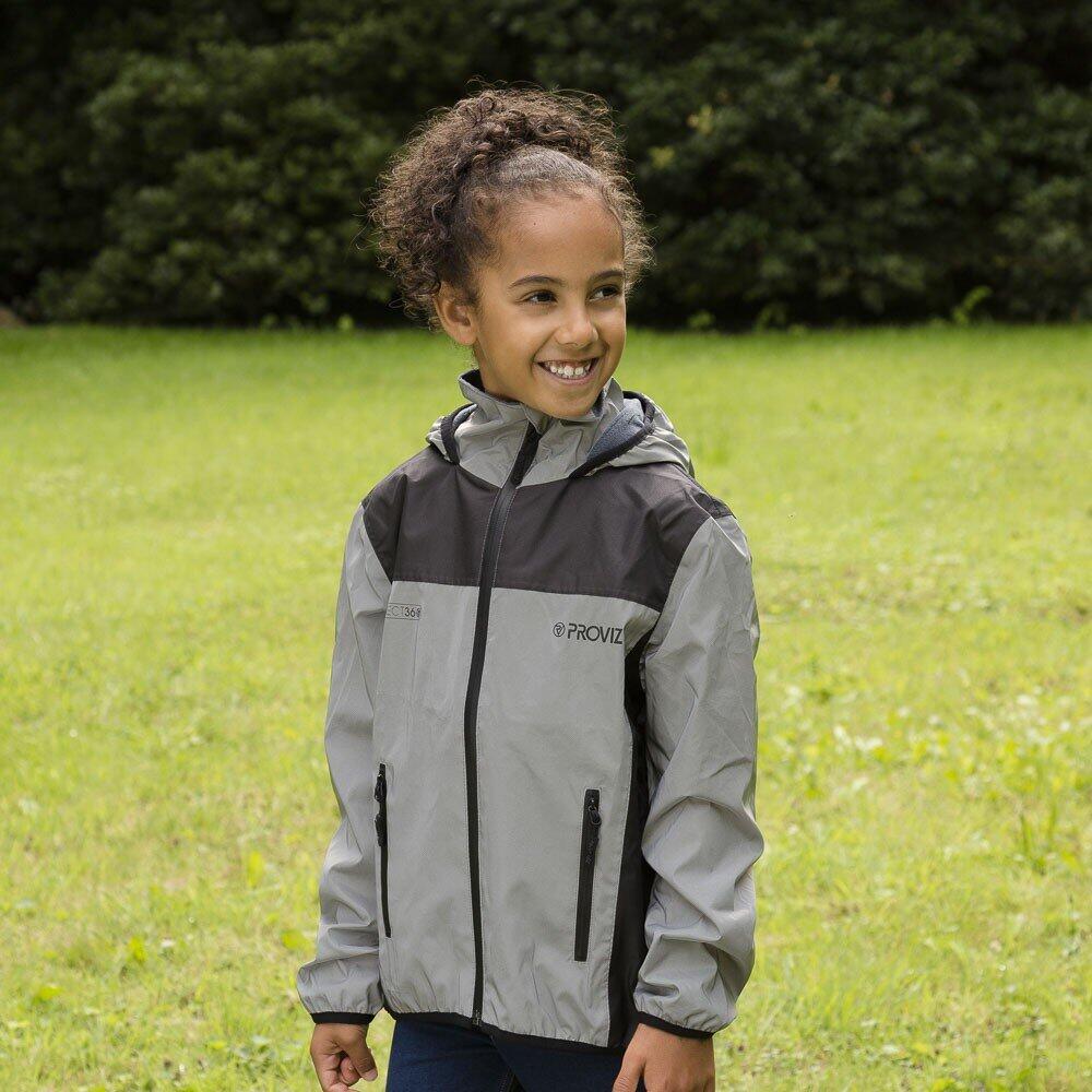 Proviz Children's REFLECT360 Fleece-Lined Reflective Waterproof Outdoor Jacket 3/6