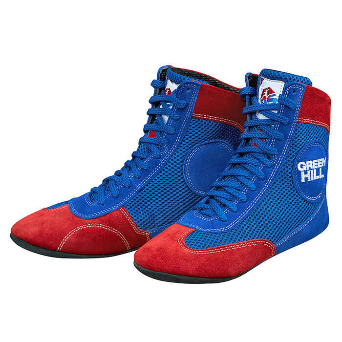 Sambo Schuhe FIAS approved 43 Blau/Rot Kreis Logo