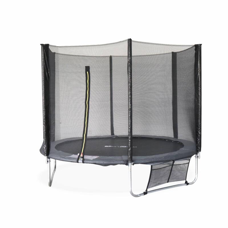 Trampoline 250 cm, gris, avec accessoires  | sweeek