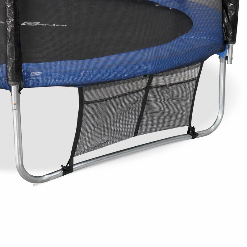 Cama elástica con pack de accesorios, 250cm, Azul