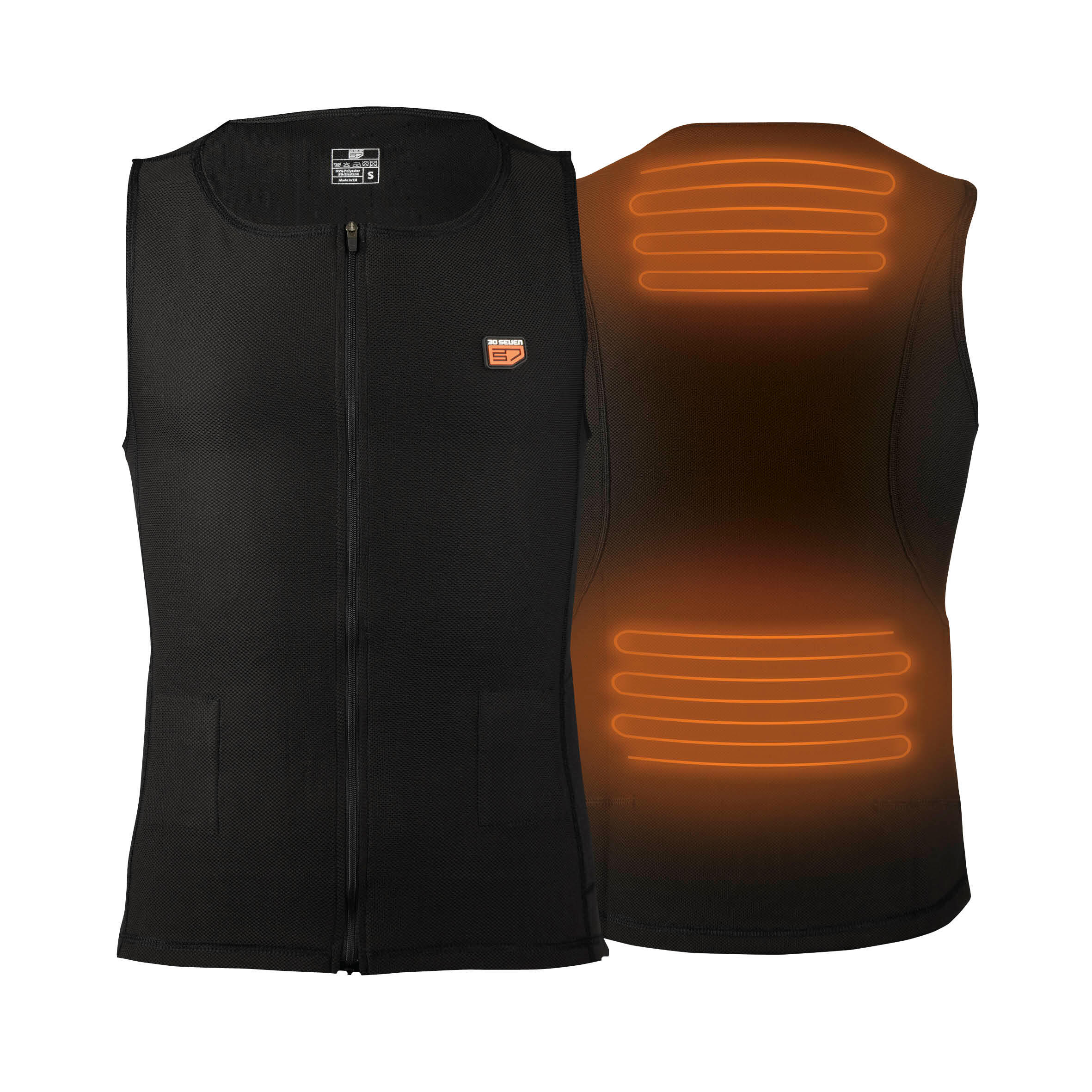 Gilet Chauffant sans manches Slim Fit Avec fermeture clair