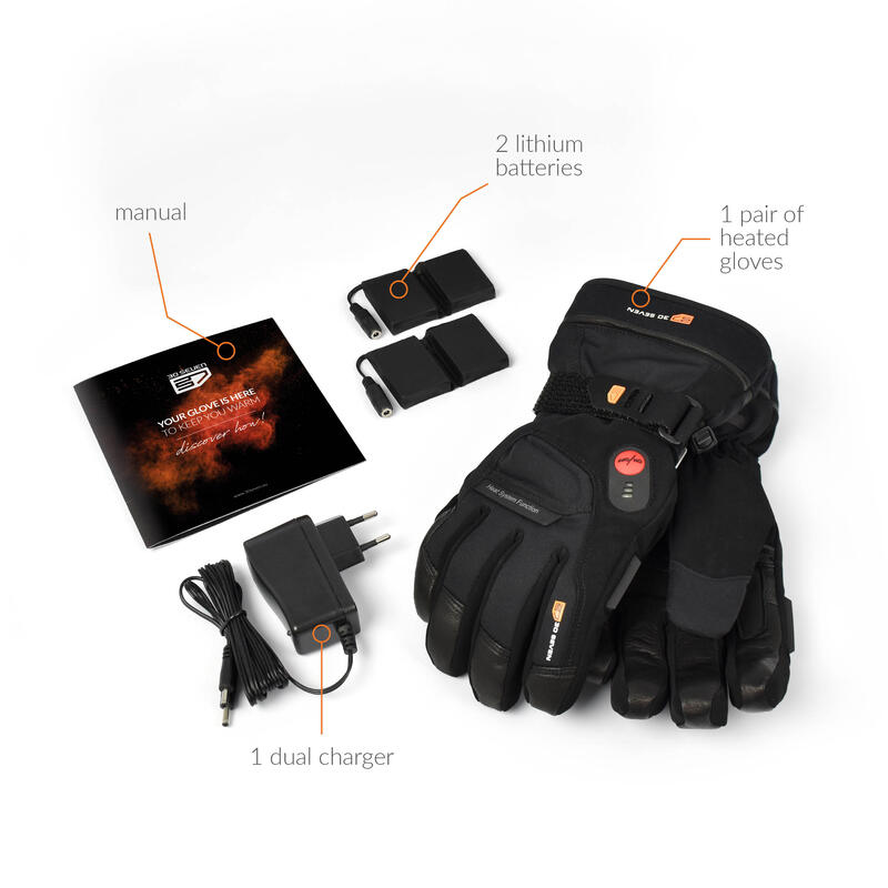 Verwarmde handschoenen extra warm & waterdicht - Zwart