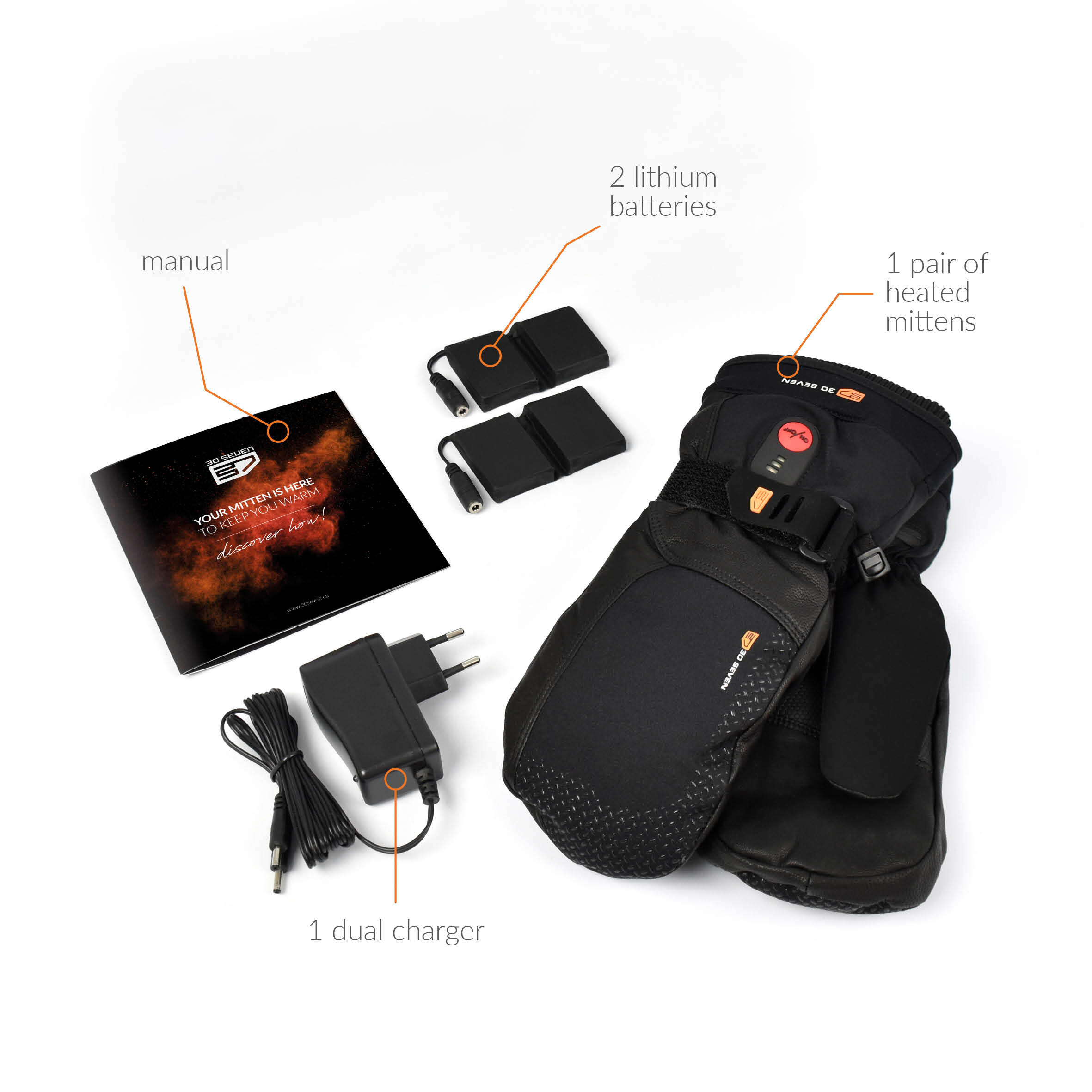 Mitaines Chauffantes Unisexes - Extra-chaudes avec Isolation Primaloft - Noir 4/5