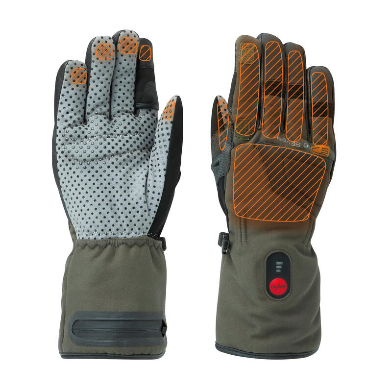 Dekbed Soeverein ei 30SEVEN Verwarmde handschoen met uitklapbare vingertop, waterdicht - Kaki |  Decathlon