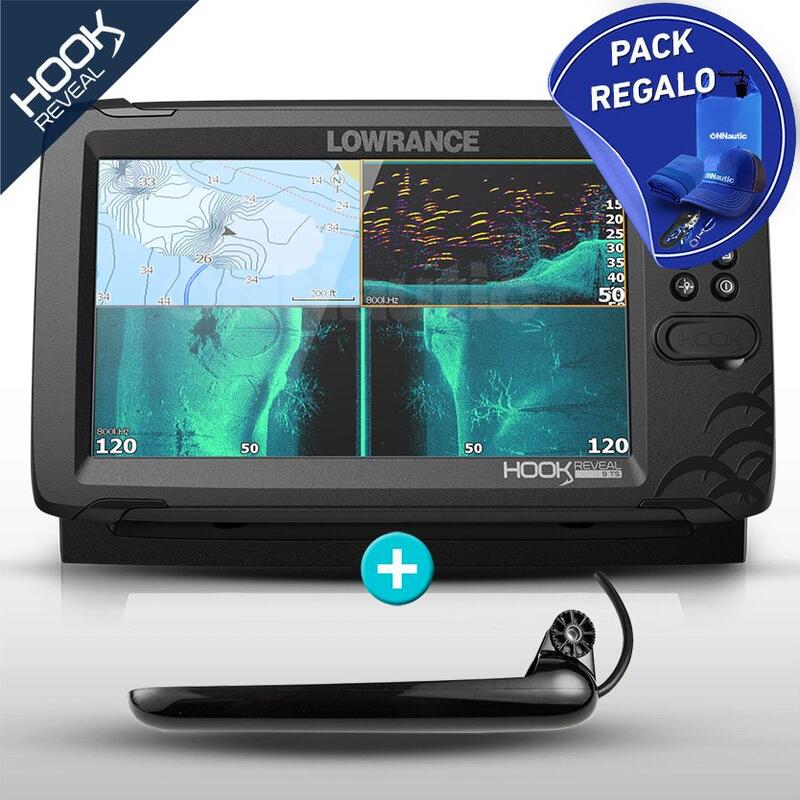 Sonda Pesca Lowrance Hook Reveal 9 con Transductor de popa TripleShot