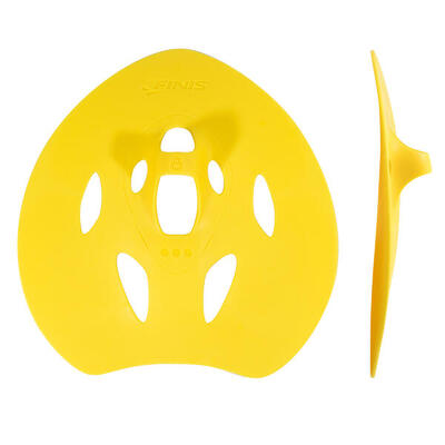 Pagaie per il nuoto di tecnica e forza senza gomma Finis Manta Paddle Giallo