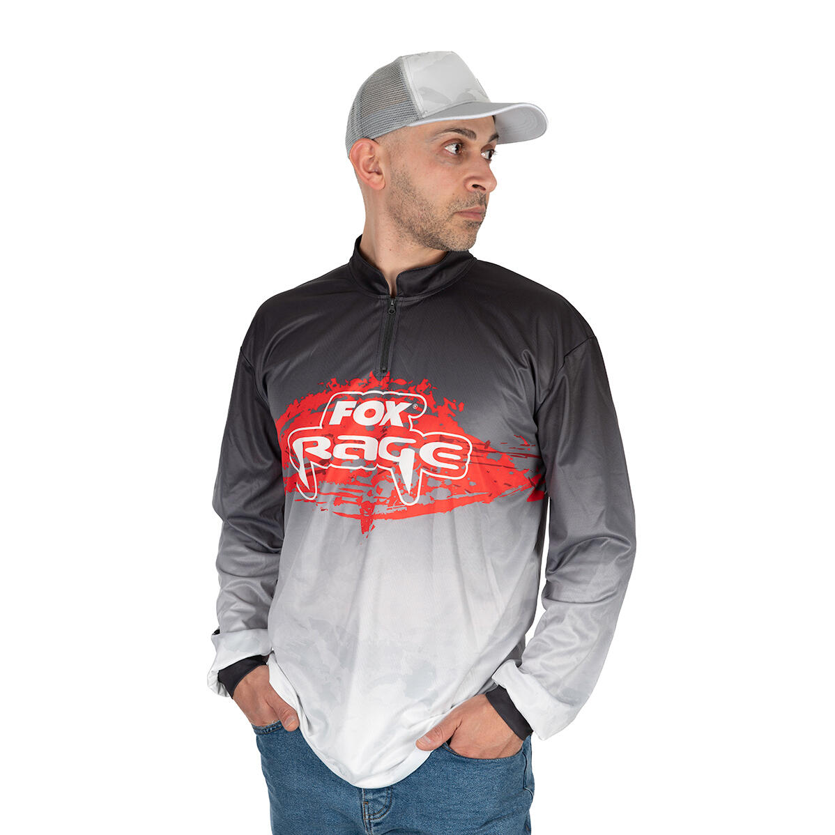 Fox Rage - Sweatshirt Fox Rage Performance Team - Sweat-shirt - Blanc|gris - 40 M - Decathlon