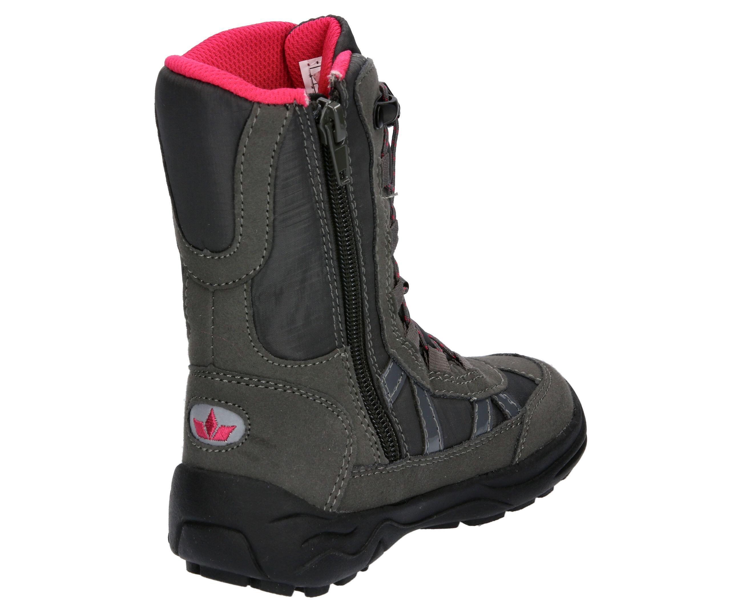 bottes d’hiver - enfants - chaudes, imperméables, avec zip - aldina - gris 4/6