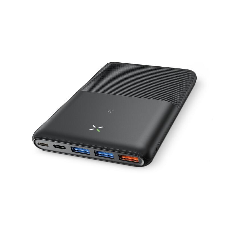 Batería externa Ksix, Ultrafina, 20.000mAh, Potencia 22.5W, cable USB-C a  USB-C