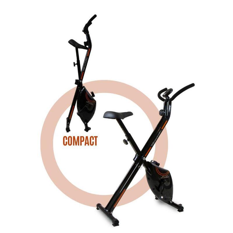 Tecnovita Bicicleta Estática Plegable Con Respaldo Backfit + Soporte  Tablet/smartphone, Multicolor