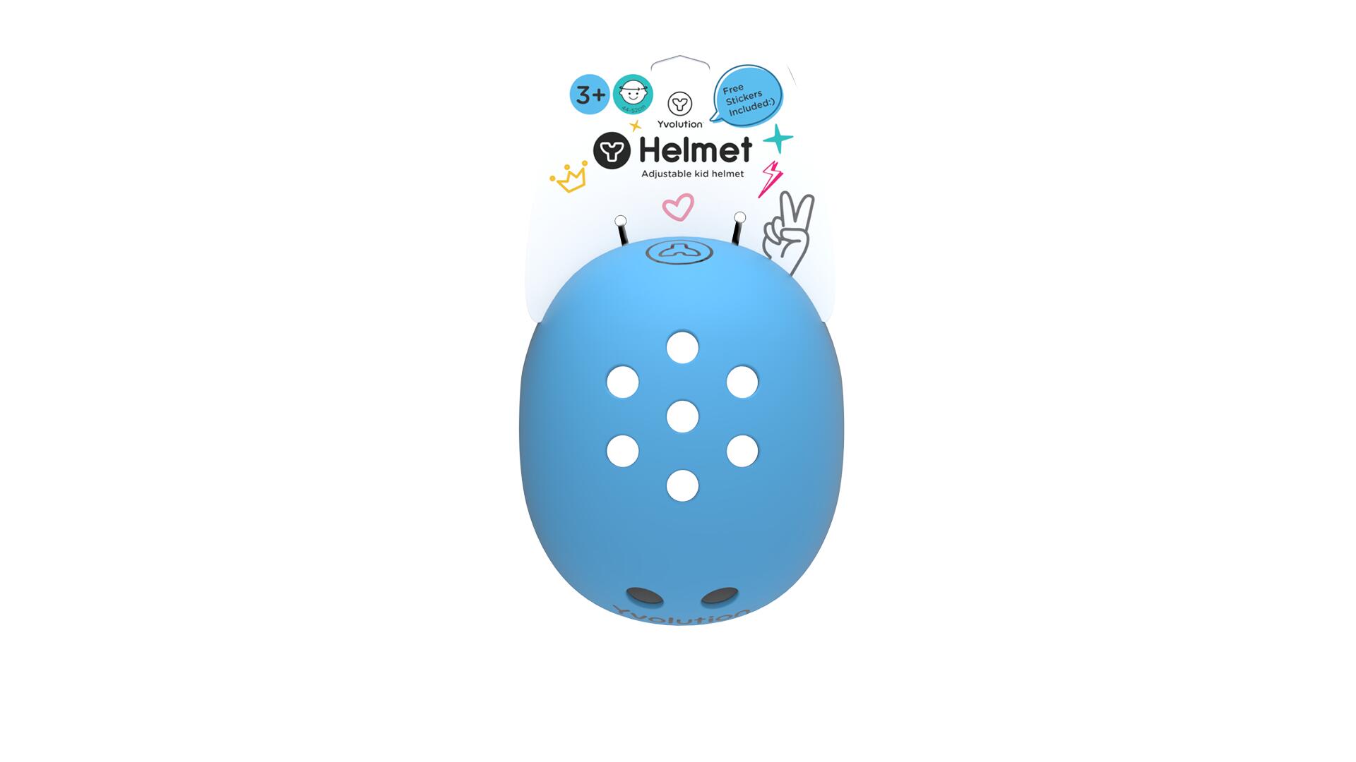 CASCO PEQUEÑO ADAPTABLE PARA NIÑOS YVOLUTION AZUL 2/5