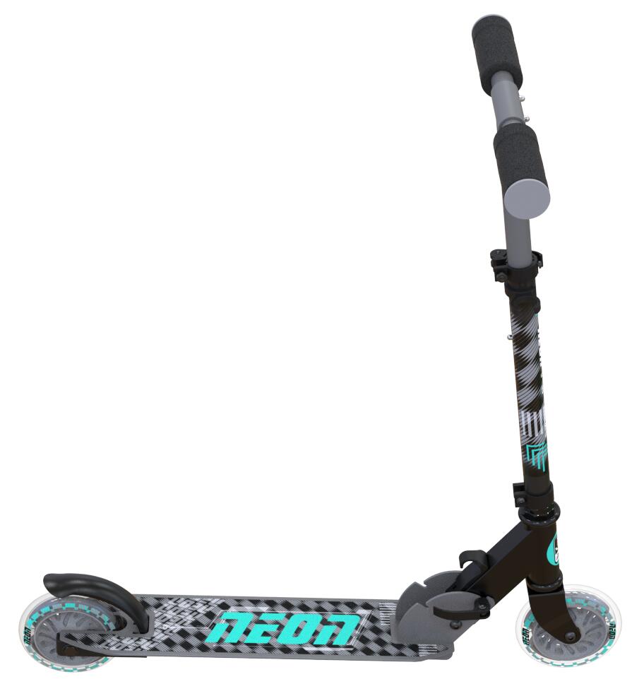 TROTINETE NEON APEX LED DUAS RODAS CRIANÇAS YVOLUTION PRETO CINZA 3/4