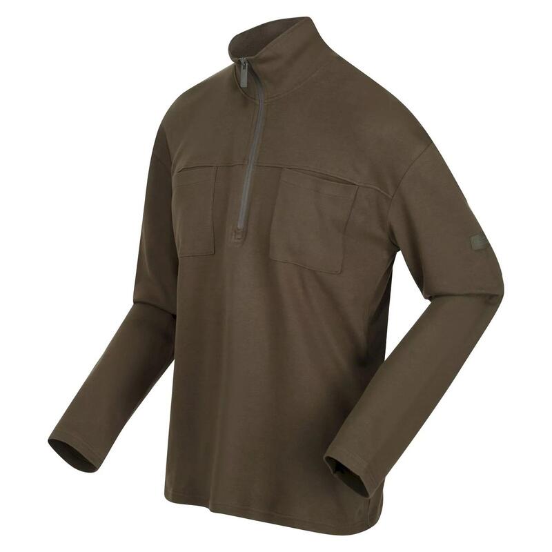 Heren Ferdo Fleece Top (Donkere Khaki)