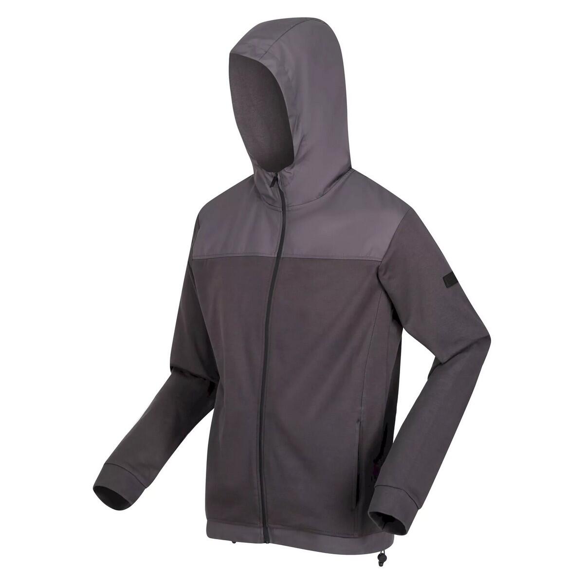 Mens Luis Fleece Full Zip Hoodie (Dark Grey) 3/5