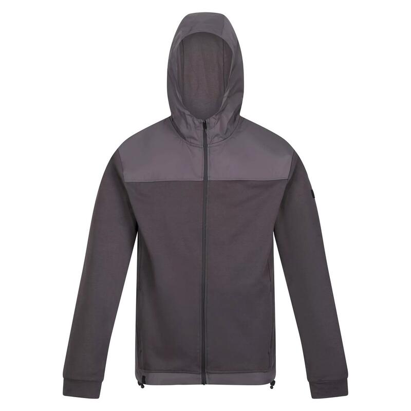 Sudadera con Cremallera Luis de Polar para Hombre Gris Oscuro