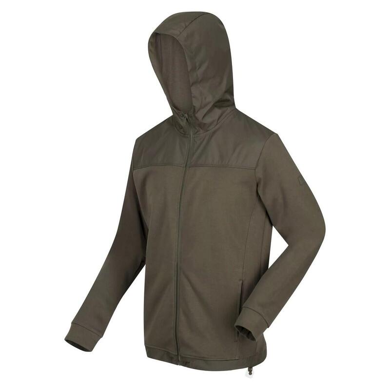 "Luis" Hoodie mit durchgehendem Reißverschluss für Herren Dunkel-Khaki