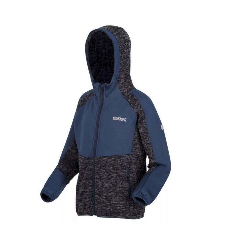 Childrens/Kids Dissolver VI Marl Fleece Full Zip Hoodie (Marine/maanlicht