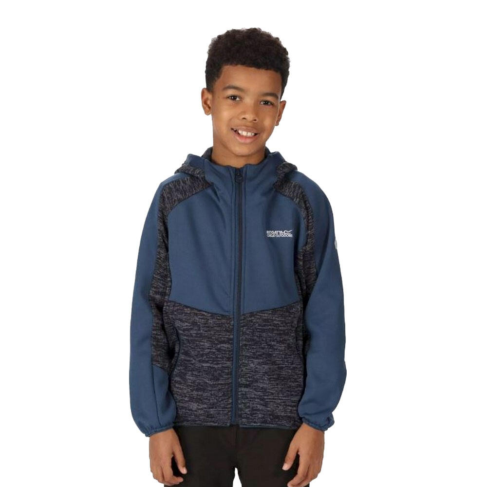 Childrens/Kids Dissolver VI Marl Fleece Full Zip Hoodie (Navy/Moonlight Denim) 4/5