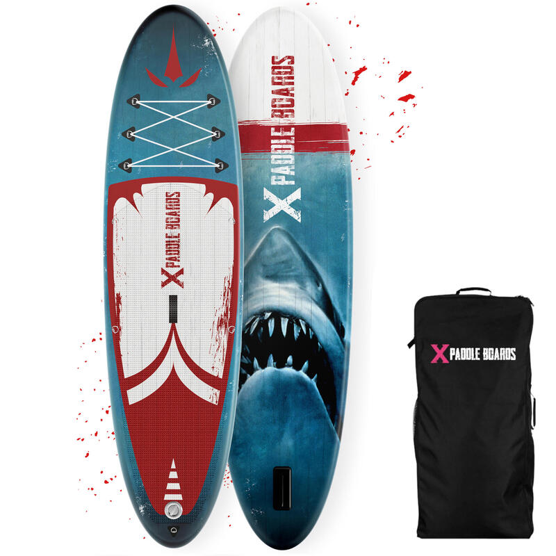 Paddel Gonfable X Shark 320 x 82 x 15 cm Packung komplett