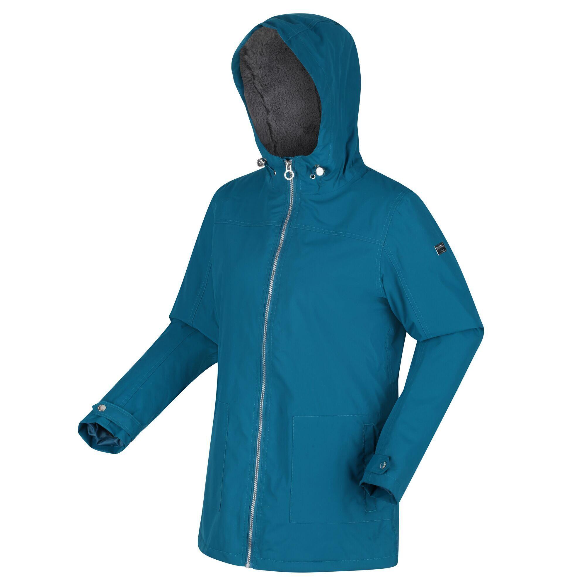 "Bergonia II" Jacke, wasserfest mit Kapuze für Damen Blau 4/5