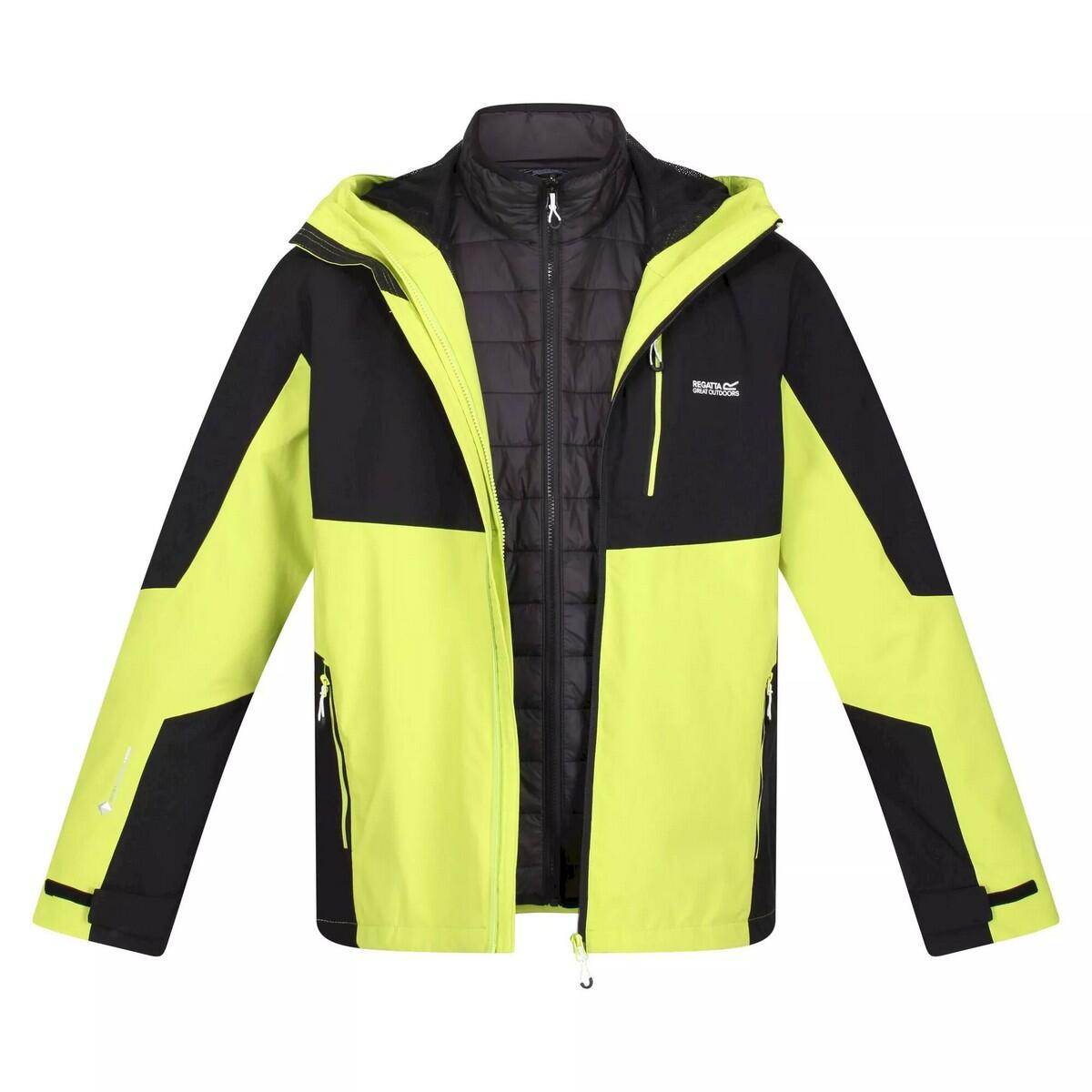 Mens Wentwood VII 3 in 1 Waterproof Jacket (Black/Bright Kiwi) 3/5