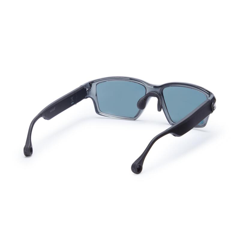 AirGo™ 2 Neon 1-2 智能太陽眼鏡 (亮透灰色眼鏡框 | 紅鏡面太陽鏡片)