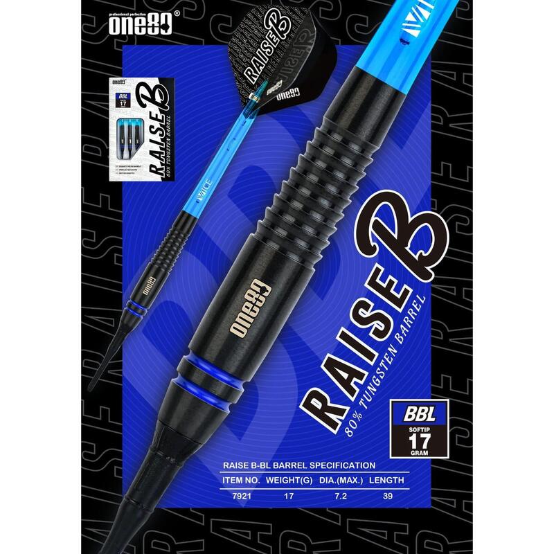 RAISE B BBL 2BA 17g Darts Set - Black/Blue