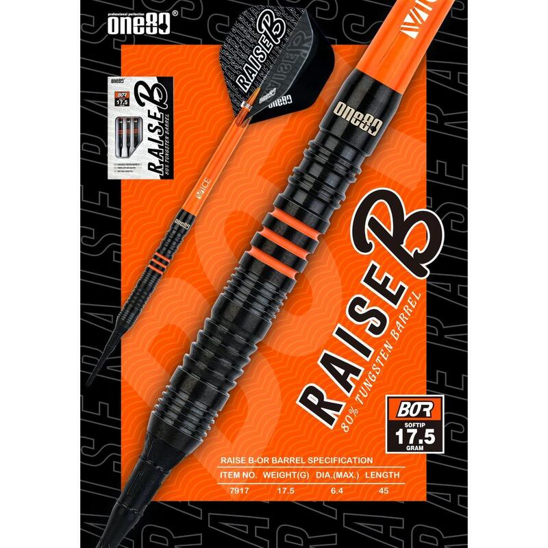 RAISE B BOR 2BA 17.5克飛鏢套裝 - 黑色/橙色