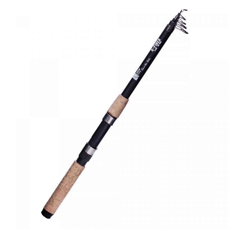 Teleskoprute 2,40m Forelle Barsch Angelrute Fiberglas mit Korkgriff 10-40g
