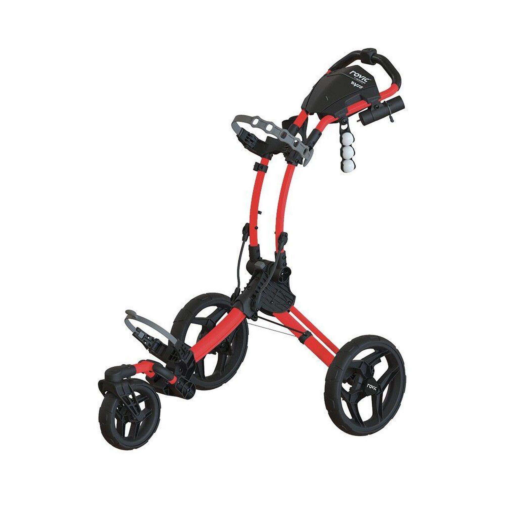 Carrito de Golf Rv1s Rueda Giratoria Rovic Rojo/Negro Unisex
