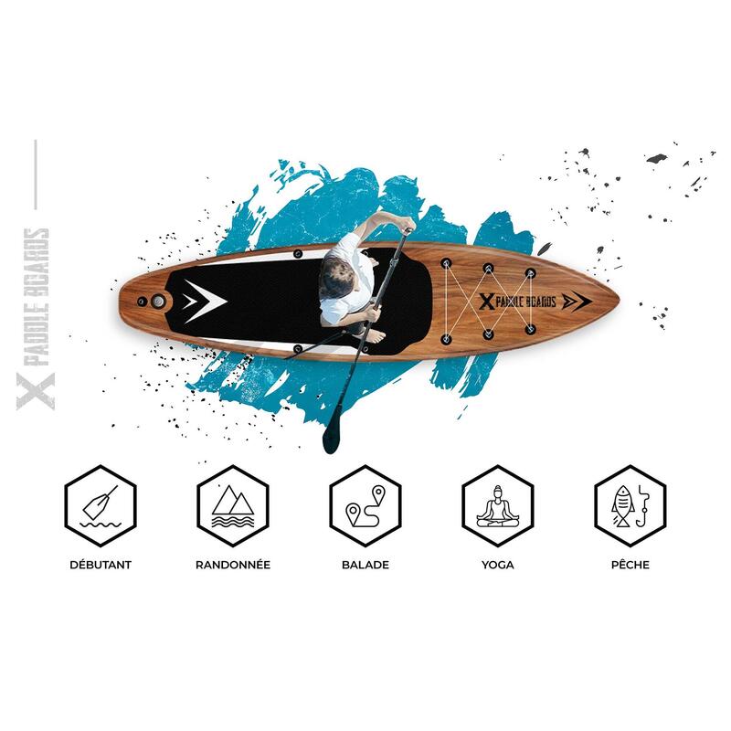SUP-Board Stand Up Paddle aufblasbar  Natural Pack Complet Kajak