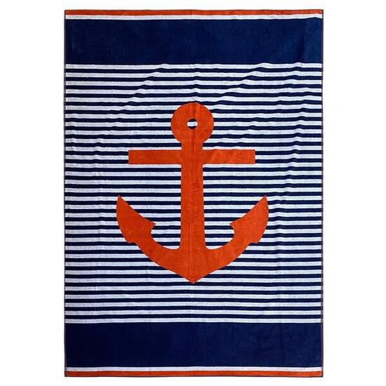 Telo Mare XL in spugna jacquard blu 140x180 400g/m² - Cliffe