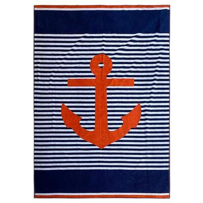 Telo Mare XL in spugna jacquard blu 140x180 400g/m² - Cliffe