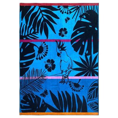 Telo Mare XL in spugna jacquard blu 140x180 400g/m² - Kala
