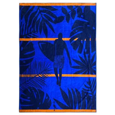 Telo Mare XL in spugna jacquard blu 140x180 400g/m² - Sunday