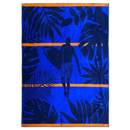 Telo Mare XL in spugna jacquard blu 140x180 400g/m² - Sunday