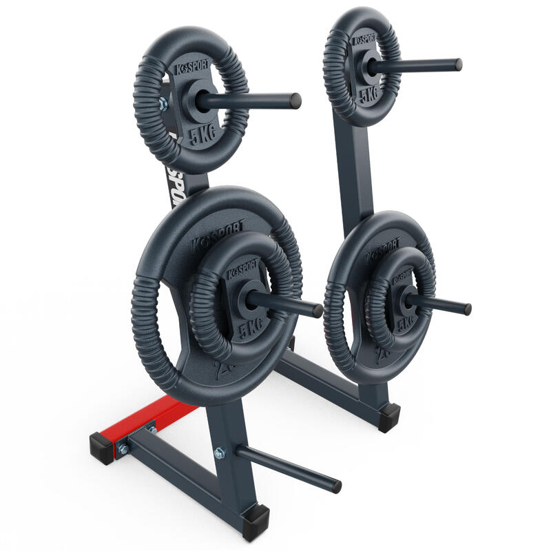 Rack de rangement I Range disques musculation avec 5 supports I Poids