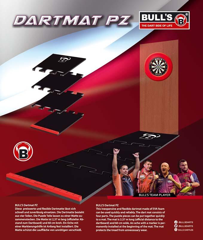 BULL'S Dart Mat, Puzzle Matte, Schaumstoff, inkl. Oche, 2,37 Meter 3/3