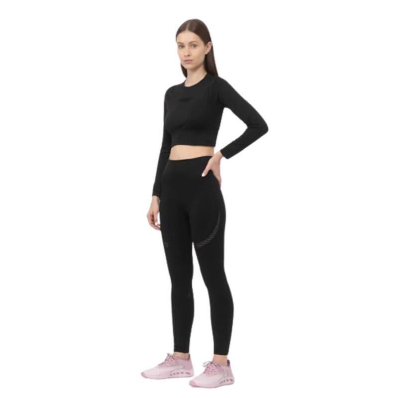 Mallas leggings de entrenamiento cardiovascular 4F. Negro