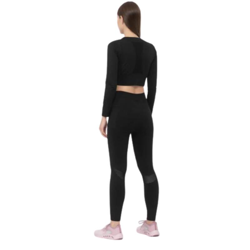 Leggings de Cardio Training Cintura Subida Mulher 4F. Preto