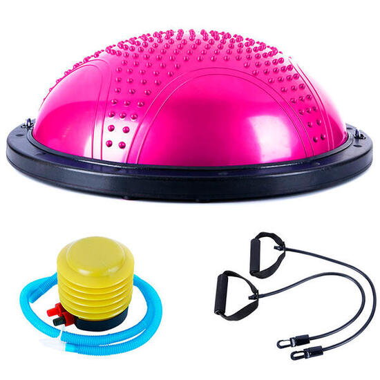 Bosu ou Demi-Sphère d’Équilibre Yoga Ø58cm Rose Fitness Tech