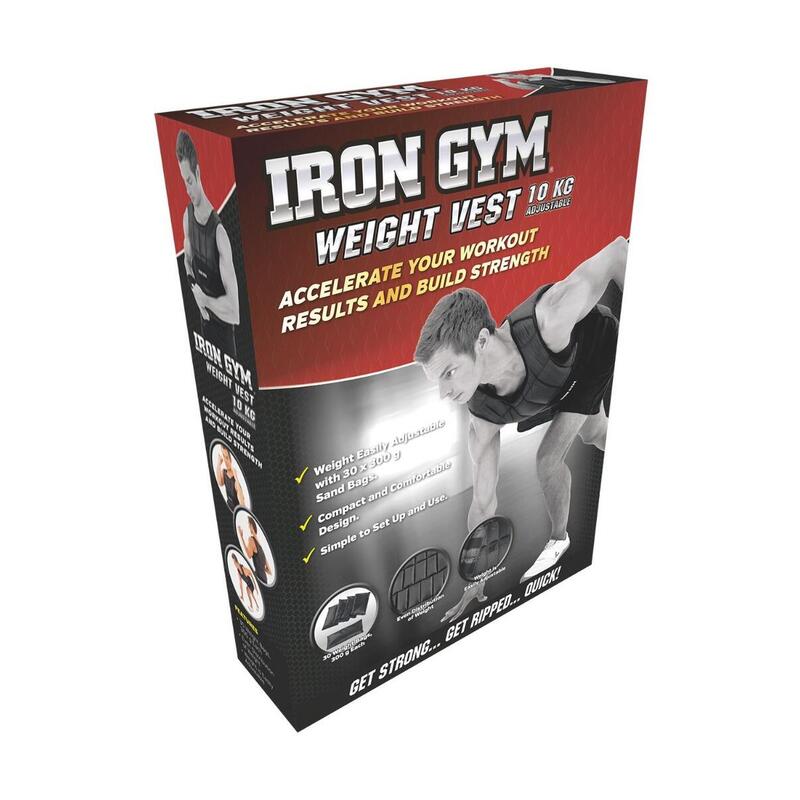 Iron Gym Gewichtsvest verstelbaar, aanpasbaar gewicht 10 kg zwart