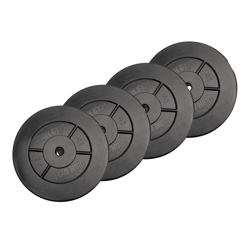 Iron Gym Halterschijven Set van 4x 5 KG, gewichten krachttraining fitness