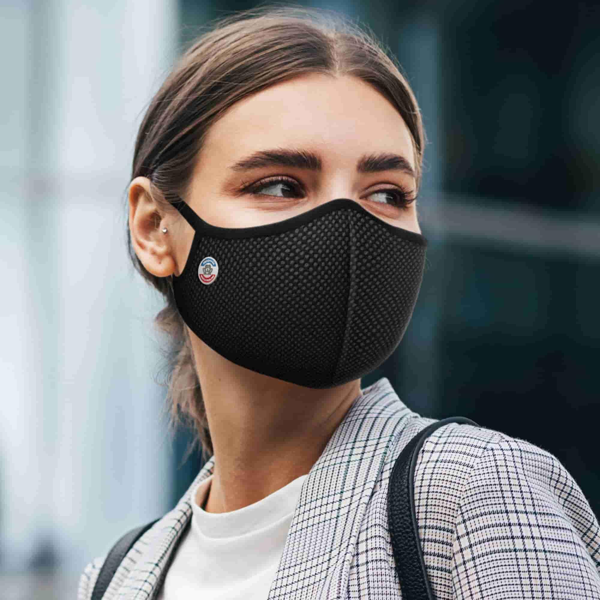 Masque antipollution vélo Frogmask noir taille L - 1 filtre FFP2 inclus 5/7