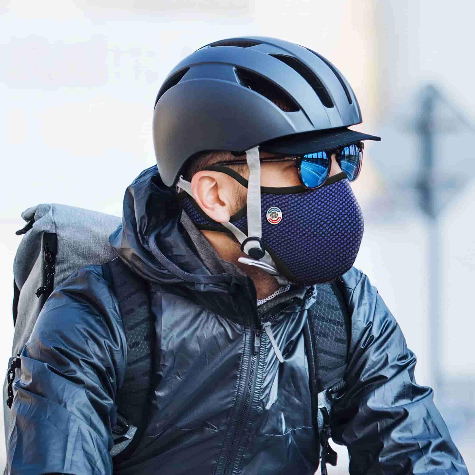 Masque antipollution vélo Frogmask bleu taille XL - 1 filtre FFP2 inclus 5/7